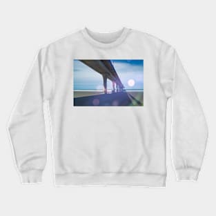 Abstract impressionism style image of historic long New Brighton Pier Crewneck Sweatshirt